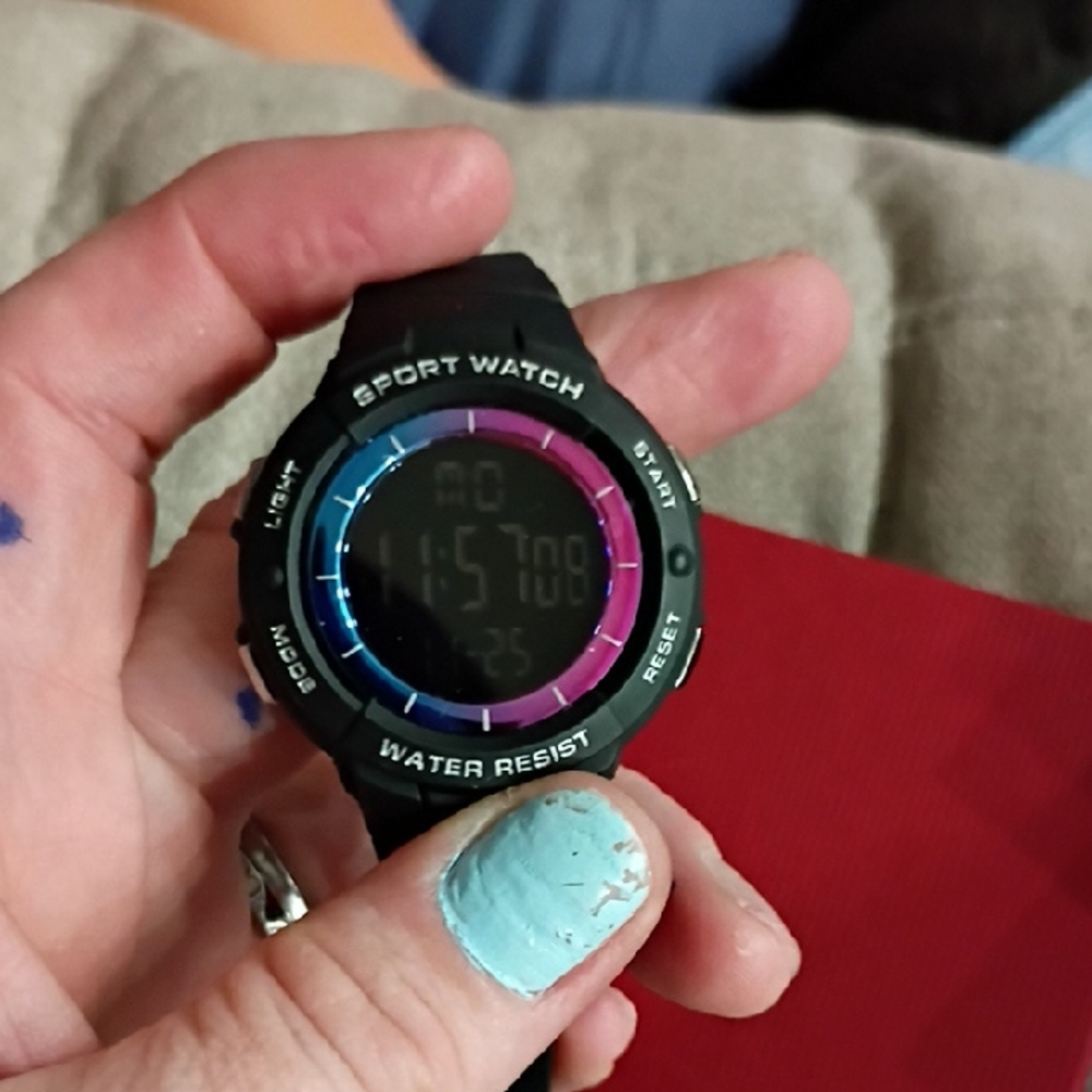 Source Unknown Black and Blue Sport Watch